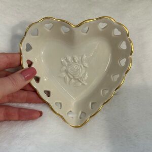 Lenox • Vintage Heart Shaped Jewelry Dish